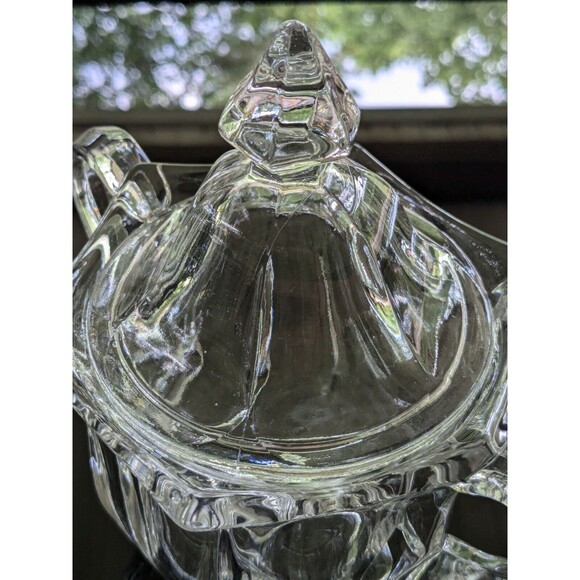 Old Williamsburg Sugar Bowl Dish Clear by IMPERIAL GLASS-OHIO Double Handles - Picture 9 of 16